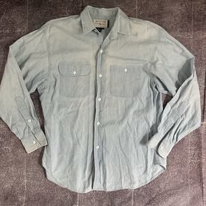 Women's Vintage 90s Ralph Lauren Dungarees Light Blue Denim Chambray Shirt Sz 10